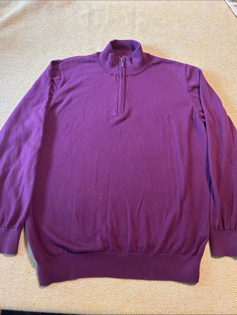 L.L. Bean Men's Plum Zip-Neck Sweater